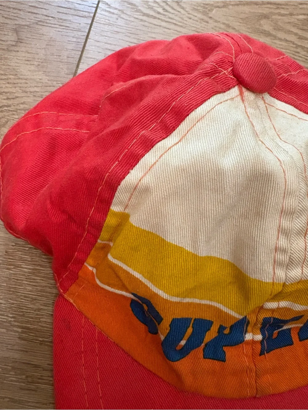 Vintage Snoopy Hat Colorful “Super” Red Orange Yellow *Read*